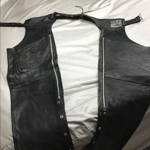 Men's leather motorcycle chaps